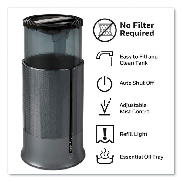 Honeywell Filter Free Ultrasonic Cool Mist Humidifier, 1.25 gal, 8.8 x 8.8 x 13.2, Black (HWLHUL430B) Each