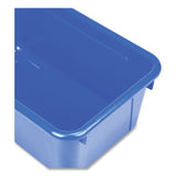 Storex Cubby Bin with Lid, 1 Section, 2 gal, 8.2 x 12.5 x 11.5, Blue, 5/Pack (STX62408U05C) Each