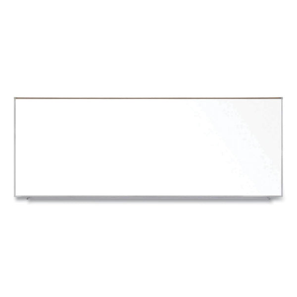 Ghent Magnetic Porcelain Whiteboard with Satin Aluminum Frame and Map Rail, 144.59 x 60.47, White Surface, Ships in 7-10 Bus Days (GHEM1P5121M)