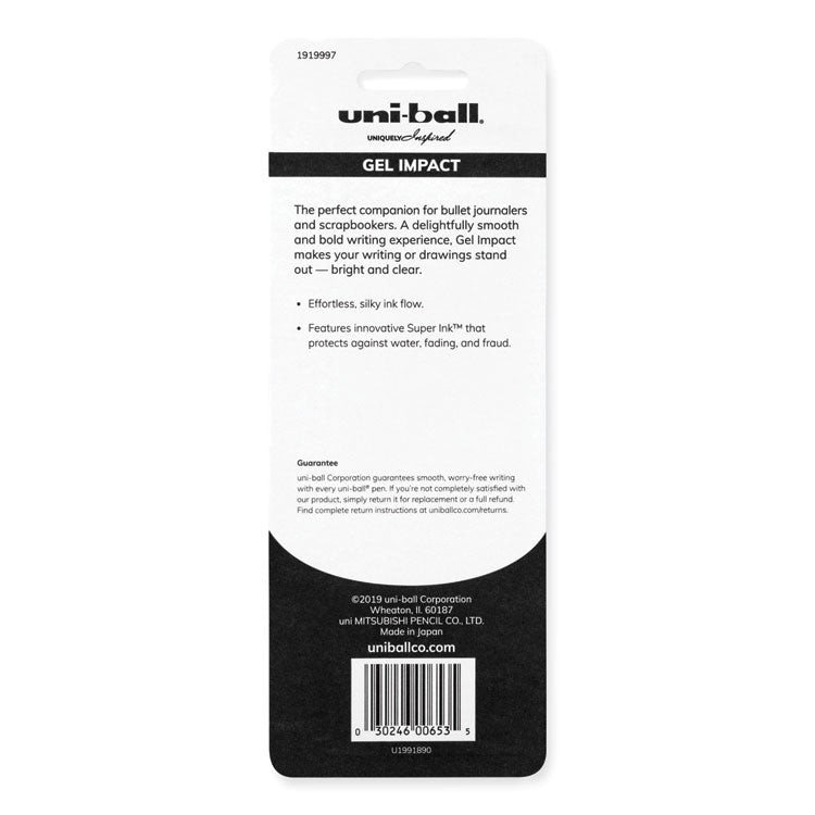 uniball® Impact Bold Gel Pen, Stick, Bold 1 mm, Assorted Marvelous Metallics Ink and Barrel Colors, 3/Pack (UBC1919997) Set of 3