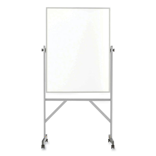 Ghent Reversible Magnetic Porcelain Whiteboard with Satin Aluminum Frame and Stand, 36 x 48, White Surface, Ships in 7-10 Bus Days (GHEARM1M143) Each