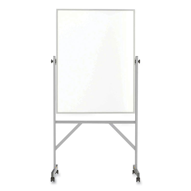 Ghent Reversible Magnetic Porcelain Whiteboard with Satin Aluminum Frame and Stand, 36 x 48, White Surface, Ships in 7-10 Bus Days (GHEARM1M143) Each