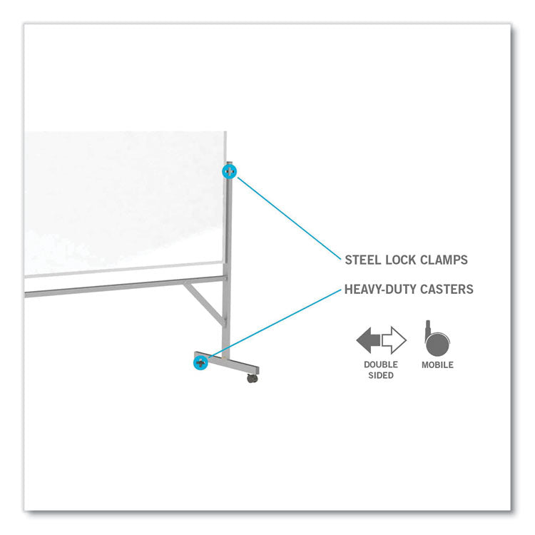 Ghent Reversible Magnetic Porcelain Whiteboard with Satin Aluminum Frame and Stand, 36 x 48, White Surface, Ships in 7-10 Bus Days (GHEARM1M143) Each