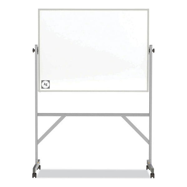 Ghent Reversible Magnetic Hygienic Porcelain Whiteboard, Satin Aluminum Frame/Stand, 48 x 36, White Surface, Ships in 7-10 Bus Days (GHEARM4M434) Each