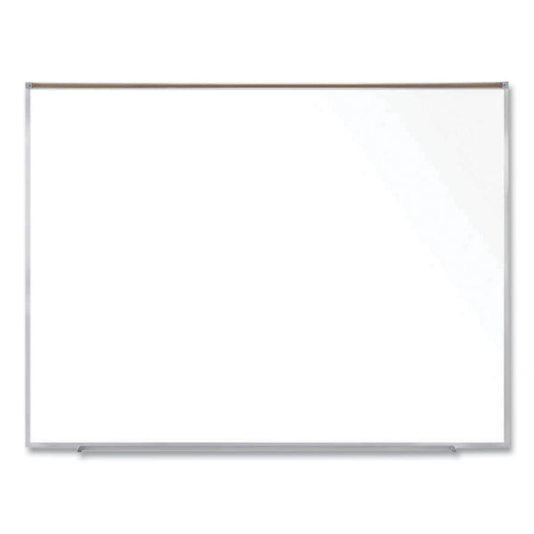 Ghent Magnetic Porcelain Whiteboard w/Satin Aluminum Frame and Map Rail, 72.5 x 60.47, White Surface, Ships in 7-10 Business Days (GHEM1P561M) Each