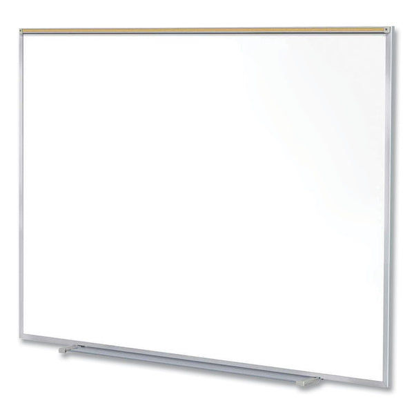 Ghent Magnetic Porcelain Whiteboard w/Satin Aluminum Frame and Map Rail, 72.5 x 60.47, White Surface, Ships in 7-10 Business Days (GHEM1P561M)
