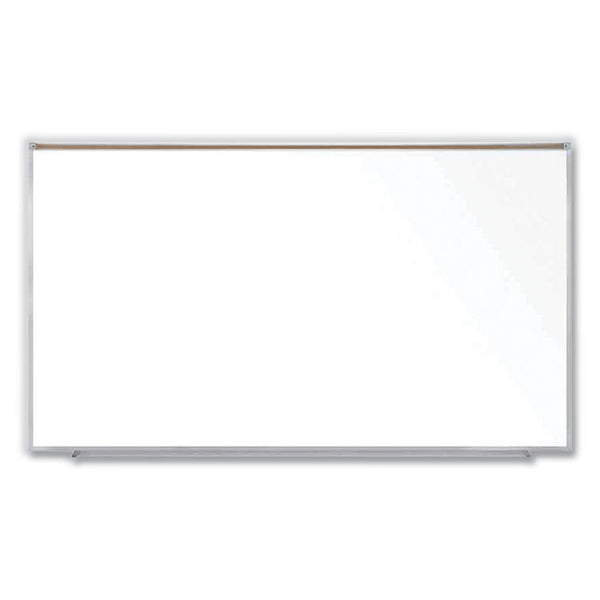 Ghent Magnetic Porcelain Whiteboard with Satin Aluminum Frame and Map Rail, 96.53 x 60.47, White Surface, Ships in 7-10 Bus Days (GHEM1P581M)