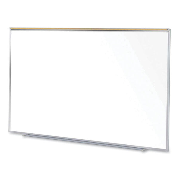 Ghent Magnetic Porcelain Whiteboard with Satin Aluminum Frame and Map Rail, 96.53 x 60.47, White Surface, Ships in 7-10 Bus Days (GHEM1P581M)