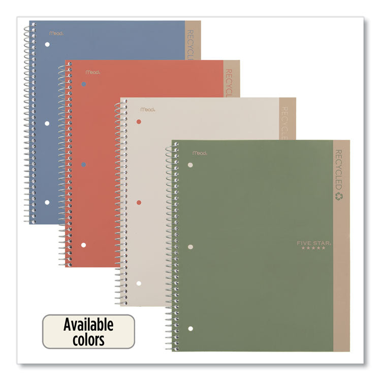 Five Star® Recycled Notebook, 1 Subject, Medium/College Rule, Randomly Assorted Cover, 11 x 8.5 Sheets (MEA820053)