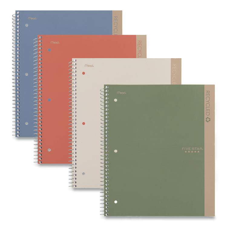 Five Star® Recycled Notebook, 1 Subject, Medium/College Rule, Randomly Assorted Cover, 11 x 8.5 Sheets (MEA820053) Each