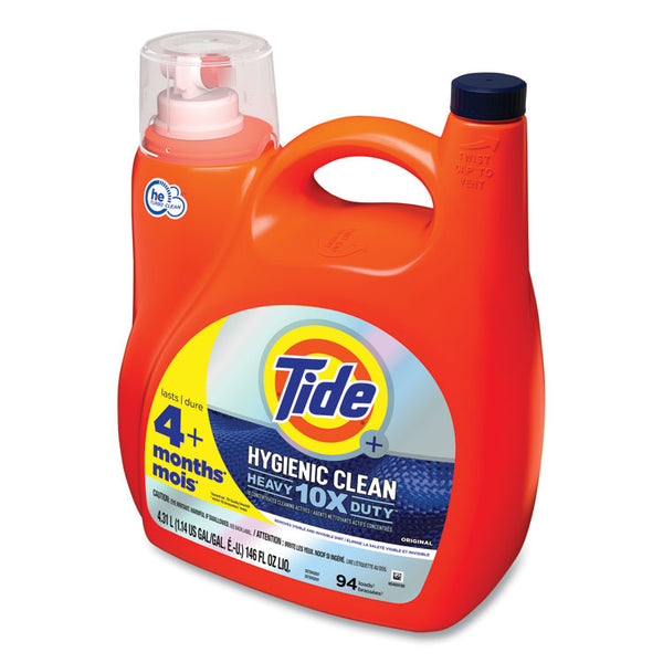 Tide® Hygienic Clean Heavy 10x Duty Liquid Laundry Detergent, Original Scent, 146 oz Pour Bottle, 4/Carton (PGC09453)