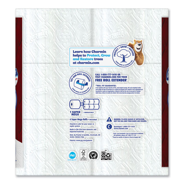 Charmin® Ultra Strong Bathroom Tissue, Super Mega Rolls, Septic Safe, 2-Ply, White, 363 Sheet Roll, 6 Rolls/Pack, 3 Packs/Carton (PGC04306)