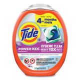 Tide® Hygienic Clean Heavy 10x Duty Power Pods, Fresh Meadow Scent, 76 oz Tub, 45 Pods, 4/Carton (PGC09493)