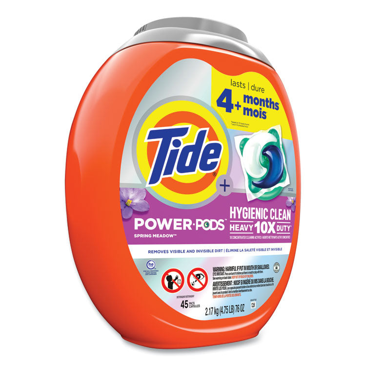 Tide® Hygienic Clean Heavy 10x Duty Power Pods, Fresh Meadow Scent, 76 oz Tub, 45 Pods, 4/Carton (PGC09493) Case of 4