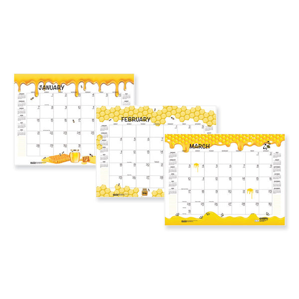 House of Doolittle™ Recycled Honeycomb Desk Pad Calendar, Honeycomb Artwork, 22 x 17, White/Multicolor Sheets, 12-Month (Jan to Dec): 2026 (HOD156) Each
