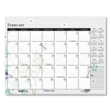 House of Doolittle™ Recycled Desk Pad Calendar, Wild Flowers Artwork, 22 x 17, White Sheets, Black Binding/Corners,12-Month (Jan-Dec): 2026 (HOD197) Each