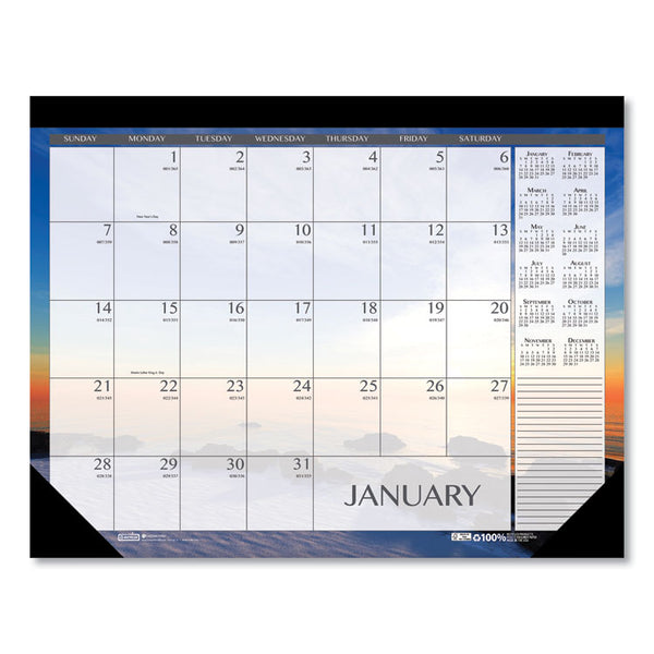 House of Doolittle™ Recycled Earthscapes Desk Pad Calendar, Seascapes Photography, 22 x 17, Black Binding/Corners,12-Month (Jan to Dec): 2026 (HOD138) Each