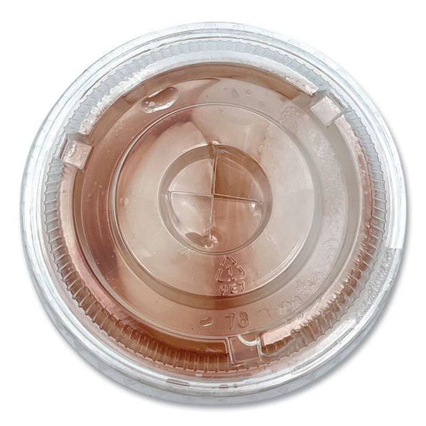 Boardwalk® Crystal-Clear Cold Cup Straw-Slot Lids, Fits 9 oz to 10 oz Cups, Clear, 100/Pack (BWKPET910STRAPK)
