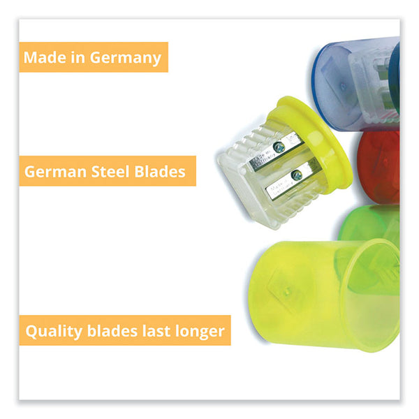 The Pencil Grip™ Eisen Sharpeners. Two-Hole, 1.5 x 1.75, Assorted Colors, 12/Pack (TPGESN51312) Box of 12