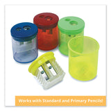 The Pencil Grip™ Eisen Sharpeners. Two-Hole, 1.5 x 1.75, Assorted Colors, 12/Pack (TPGESN51312) Box of 12
