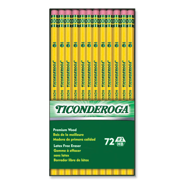 Ticonderoga® Pencils, HB (#2), Black Lead, Yellow Barrel, 72/Pack (DIXX33904X)