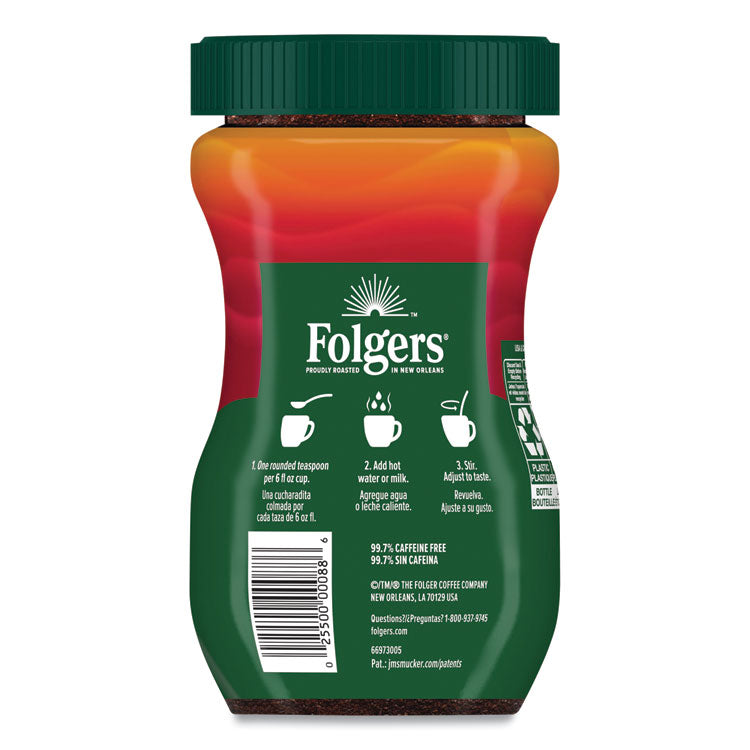 Folgers® Instant Coffee Crystals, Classic Decaf, 8 oz (FOL20630) Each