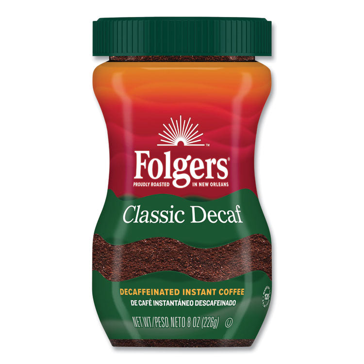 Folgers® Instant Coffee Crystals, Classic Decaf, 8 oz (FOL20630) Each