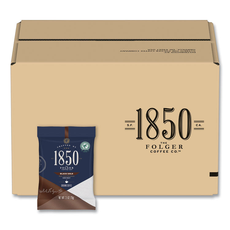 1850 Coffee Fraction Packs, Black Gold, Dark Roast, 2.5 oz Pack, 24 Packs/Carton (FOL21512) Case of 24