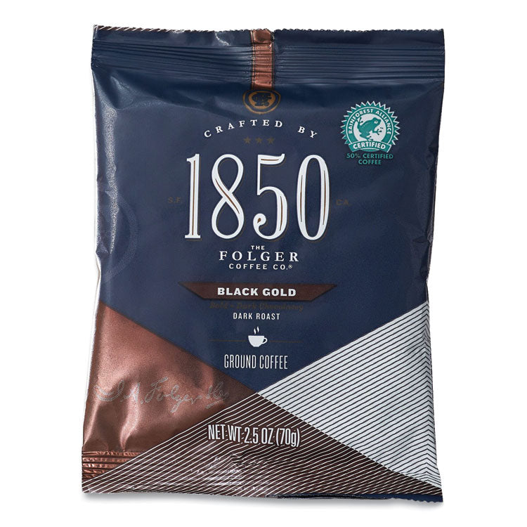 1850 Coffee Fraction Packs, Black Gold, Dark Roast, 2.5 oz Pack, 24 Packs/Carton (FOL21512) Case of 24