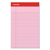Universal® Perforated Ruled Writing Pads, Narrow Rule, Red Headband, 50 Assorted Pastels 5 x 8 Sheets, 6/Pack (UNV63016)