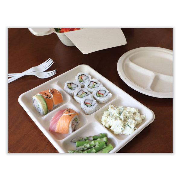 World Centric® Fiber Trays, 5-Compartment, 8.5 x 10.24 x 1.01, Natural, Paper, 400/Carton (WORTRSC5CLFS) Case of 400