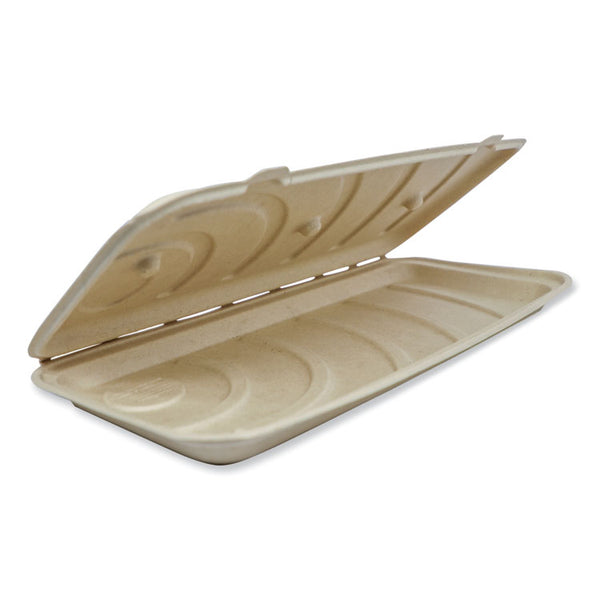 World Centric® Fiber Hinged Containers, 13.7 x 6.6 x 1.3, Natural, Paper, 200/Carton (WORPBSCU13LFS) Case of 200
