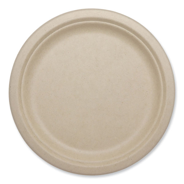 World Centric® Fiber Plates, Plate, 9.1" Diameter, Natural, 1,000/Carton (WORPLSCU9LFP)