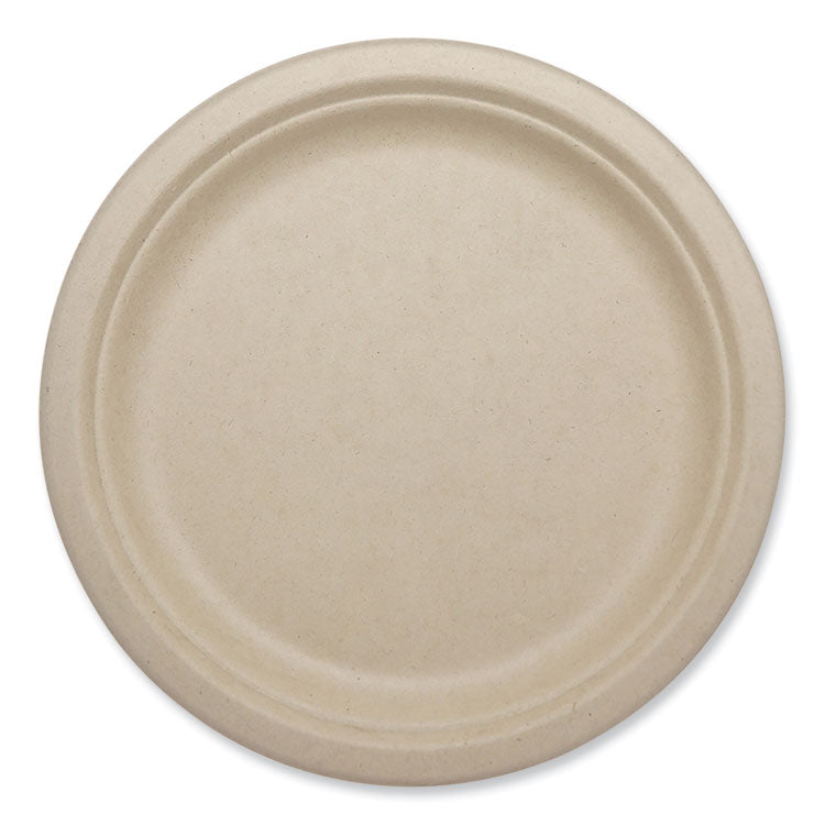 World Centric® Fiber Plates, Plate, 9.1" Diameter, Natural, 1,000/Carton (WORPLSCU9LFP) Case of 1000