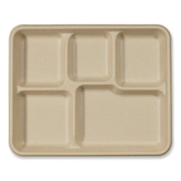 World Centric® Fiber Trays, 5-Compartment, 8.5 x 10.24 x 1.01, Natural, Paper, 400/Carton (WORTRSC5CLFS) Case of 400