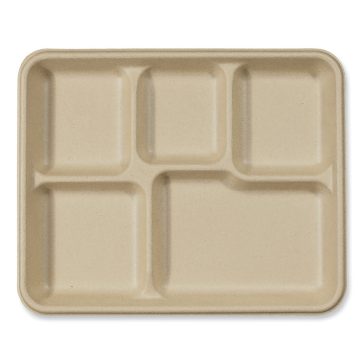 World Centric® Fiber Trays, 5-Compartment, 8.5 x 10.24 x 1.01, Natural, Paper, 400/Carton (WORTRSC5CLFS) Case of 400