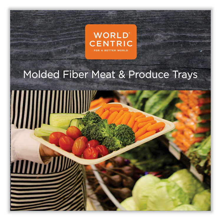 World Centric® Fiber Trays, 4.8 x 8.3 x 0.7, Natural, Paper, 500/Carton (WORTRSC17SLFS) Case of 500