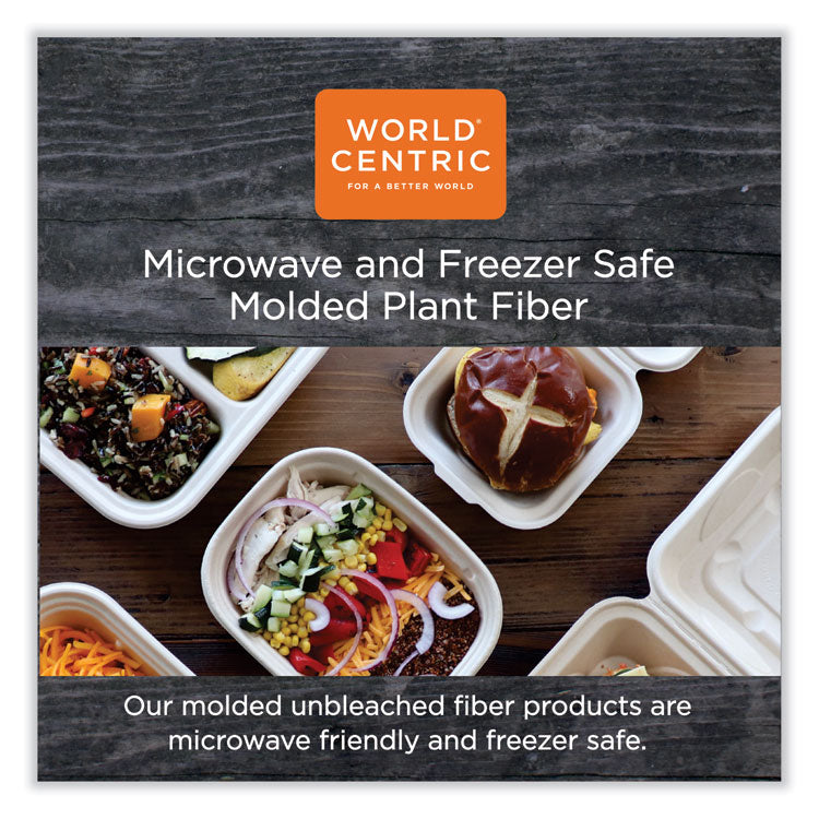 World Centric® Fiber Containers, 48 oz, 8.7 x 6.5 x 3.1, Natural, Paper, 400/Carton (WORCTSCU3LFP) Case of 400