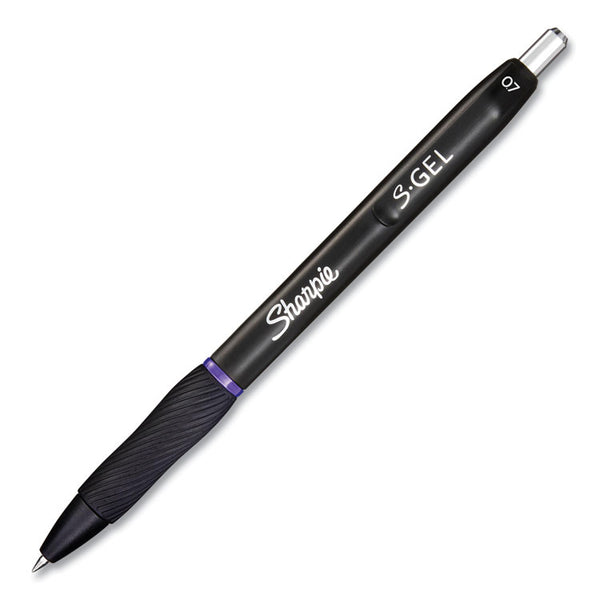 Sharpie® S-Gel™ S-Gel High-Performance Gel Pen, Retractable, Medium 0.7 mm, Purple Ink, Black Barrel, Dozen (SAN2126235) 1 Dozen