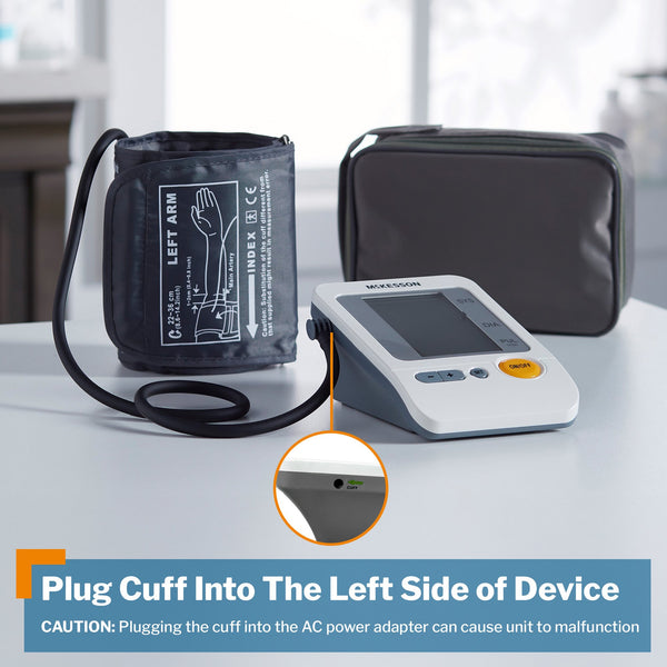 McKesson Brand Home Automatic Digital Blood Pressure Monitor Adult Cuff Nylon Cuff 22 - 36 cm Desk Model (854388_EA) 1/EA