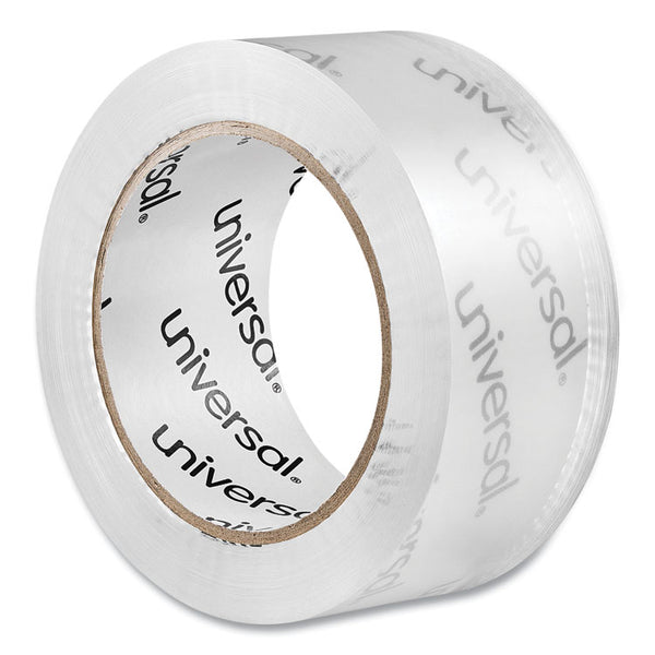 Universal® Deluxe General-Purpose Acrylic Box Sealing Tape, 3" Core, 1.88" x 109 yds, Clear, 12/Pack (UNV66100)