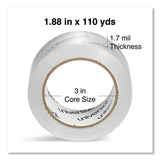 Universal® Deluxe General-Purpose Acrylic Box Sealing Tape, 3" Core, 1.88" x 109 yds, Clear, 12/Pack (UNV66100)