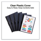 Universal® Clip-Style Report Cover, Clip Fastener, 8.5 x 11, Clear/Black, 5/Pack (UNV20515)