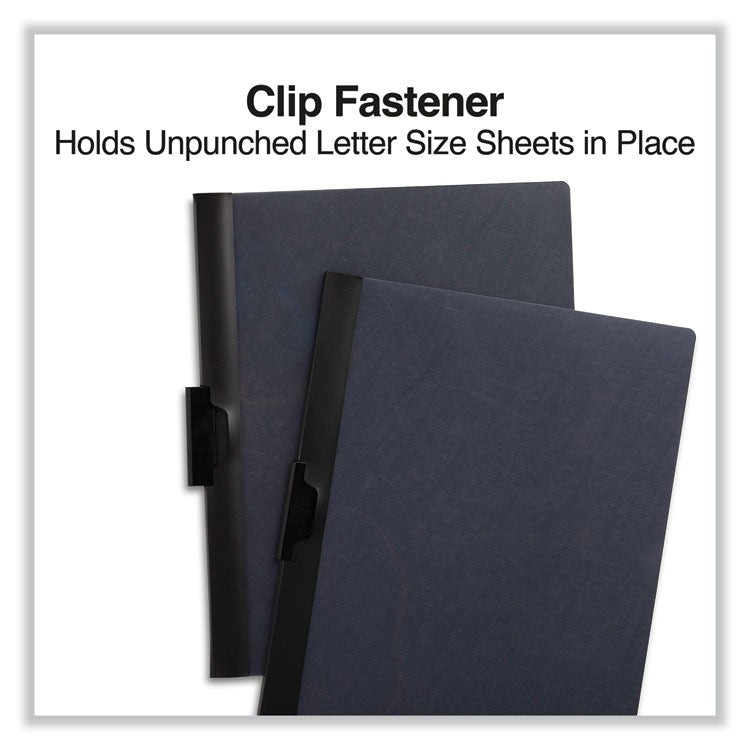 Universal® Clip-Style Report Cover, Clip Fastener, 8.5 x 11, Clear/Black, 5/Pack (UNV20515)