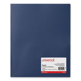 Universal® Two-Pocket Plastic Folders, 100-Sheet Capacity, 11 x 8.5, Navy Blue, 10/Pack (UNV20541)