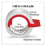 Universal® Heavy-Duty Acrylic Box Sealing Tape with Dispenser, 3" Core, 1.88" x 54.6 yds, Clear, 2/Pack (UNV31102)