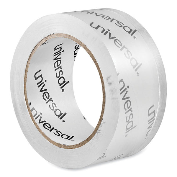 Universal® Heavy-Duty Acrylic Box Sealing Tape, 3" Core, 1.88" x 54.6 yds, Clear, 6/Pack (UNV33100)