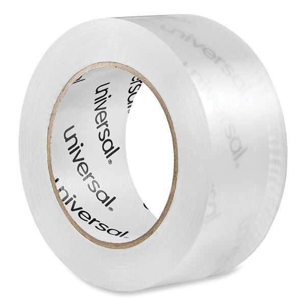 Universal® Deluxe General-Purpose Acrylic Box Sealing Tape, 2 mil, 3" Core, 1.88" x 109 yds, Clear, 6/Pack (UNV53200)