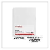 Universal® Laminated Two-Pocket Portfolios, Cardboard Paper, 100-Sheet Capacity, 11 x 8.5, White, 25/Box (UNV56417)