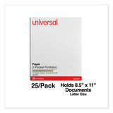 Universal® Two-Pocket Portfolio, Embossed Leather Grain Paper, 11 x 8.5, Light Blue, 25/Box (UNV56601)